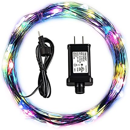 WishWorld LED Copper Wire Lights, Waterproof Starry String Lights, 33ft 100LEDs Flexible Fairy Rope Lights for Indoor/Outdoor Decor, Home, Holiday, Wedding and Party Decorations(Multi-Color)