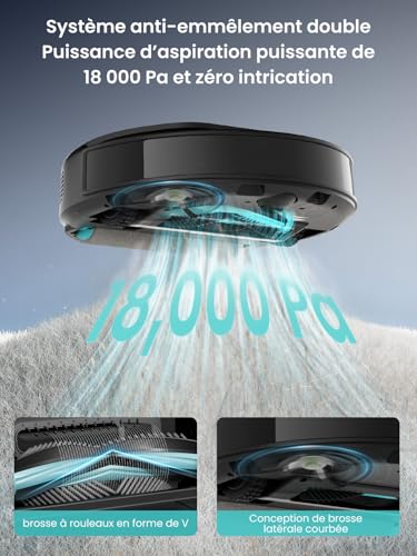Lefant M5Pro Robot Vacuum Cleaner Washer, 18000 Pa, Instant Automatic Cleaning with Wheeled Mop, 75°C Mop Wash in Hot Water, 8mm Mop Lift, 5G/2.4G WiFi