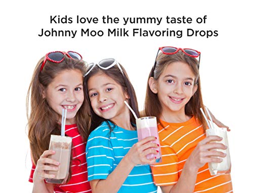 Johnny Moo Milk Flavoring Drops, Chocolate Flavor - Sugar Free, Gluten Free, Zero Calorie, Naturally Flavored Liquid Sweetener that Makes Milk Taste Great-Pack of 3, 1.62 fl oz, 24 Servings Per Bottle