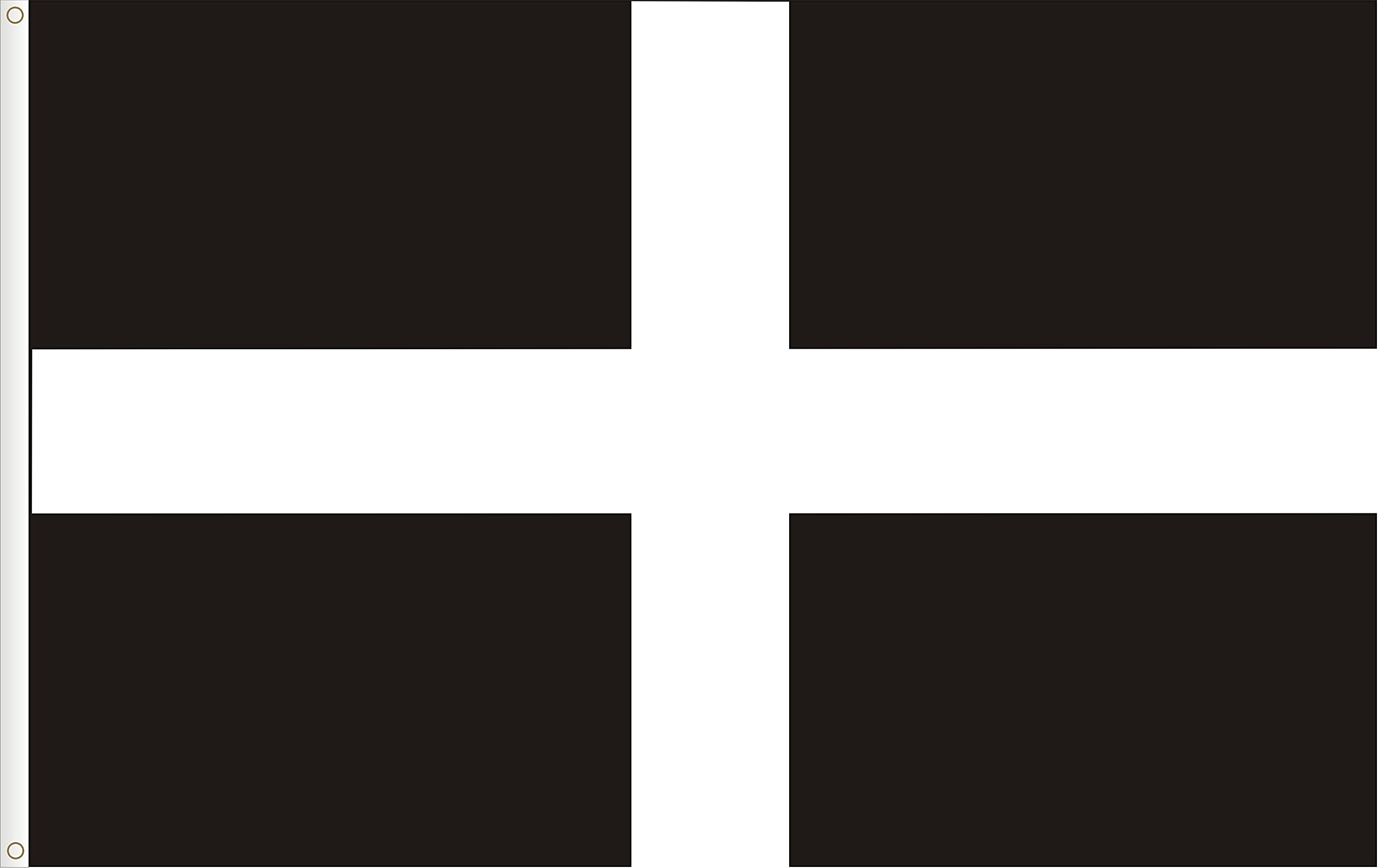 SAINT PIRAN CORNWALL FLAG. WHITE CROSS FLAG. KERNOW ST PIRAN. SATIN PREMIUM QUALITY. LARGE SIZE 3XE´