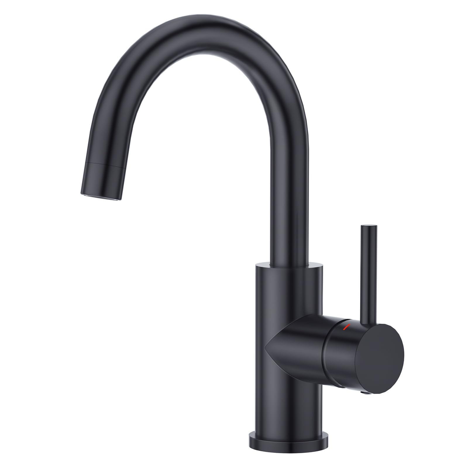 CREA Kitchen Single Handle Mixer Tap,Kitchen Sink Tap, Basin Taps with 360° Swivel Spout, for Small Kitchen or Bathroom, Bar Sink Tap with UK Standard Fittings, Matte Black