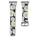YOSWAN Bracelet for Apple Watch, National Black White Floral Printed Leather Watch Band 38mm 42mm Strap for Apple Watch Flower Design Wrist Watch Bracelet (Chrysanthemum Black, 38mm)