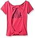 Gia Mia Dance Girls' Big Dance Open Back Tee, Pink, Small