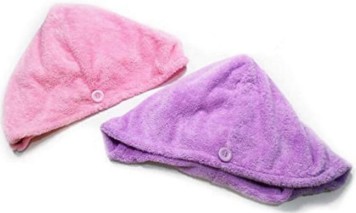 Isabella Dora Microfiber Hair Towel – Securing Button, Fast Drying Hair Without Blow Drying