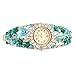 Womens Quartz Gold Flower Wrist Watch Iced Out Crystal Bracelet, Casual Fashion Watches