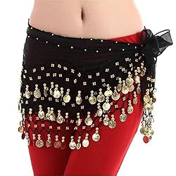 Women Chiffon Gold Coins Belly Dance Hip…