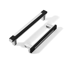 Kcmwsy 5 Pack Black and Silver Cabinet Pulls