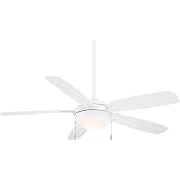 Minka-Aire F534L-WH Lun-Aire With Light 54 Inch Ceiling Fan with Integrated 17W LED Light in White Finish