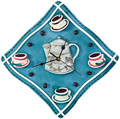 Coffee Decorative Wall Art Wall Clock Resin Mute Imitation Wove Kitchen Clock