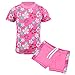 TFJH E Girls Swimsuit Sun Protection Bathing Suit UPF 50+ 200 Pink Flower 116/122