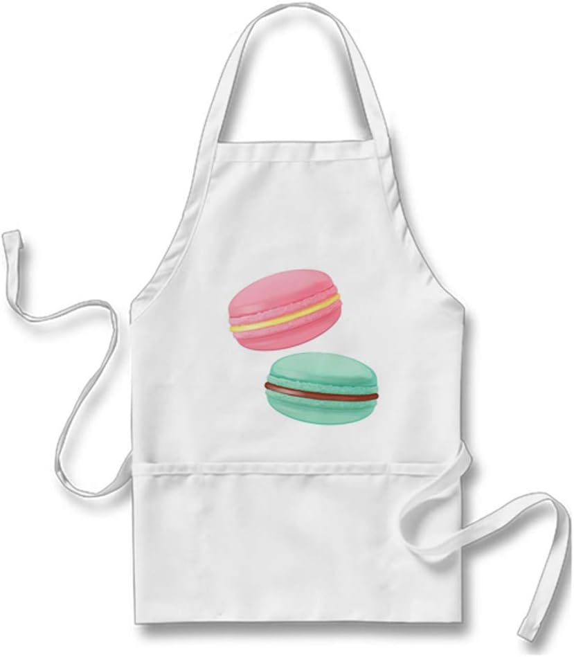 Goldaisy Funny Macaroons Dessert Apron with Pockets, Women Men Apron for Cooking Baking Painting Home Accessories
