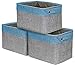 Sorbus Cubby Storage Organizer 15 Inch - Big Sturdy Collapsible Storage Bins with Dual Handles - Foldable Baskets for Organizing - Decorative Storage Bins for Shelves at Home & Office - 3 Pack| Aqua