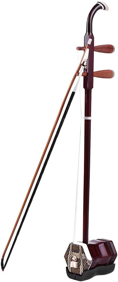 ammoon Solidwood Erhu Chinese 2-string Violin Fiddle Stringed Musical Instrument Red