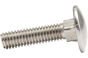HH FASTENERS M8 x 25mm A2 Stainless Steel Carriage Bolt Coach Bolt,Right Hand Threads,Metric,8-Pieces