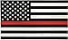 Thin Red Line Flag Decal - 3x5 in. Black White and Red American Flag Sticker for Cars Trucks and SUVs - in Support of Firefighters and EMTs (2-Pack)