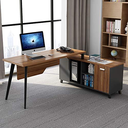 image for L-Shaped Desk, Tribesigns Large Executive Office Desk Computer Table W