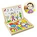 yoptote Wooden Magnetic Easel Drawing Board Games jigsaw Puzzles Double Sided Educational Toys for Kids Toddlers Girls Boys 3 4 5 6 Years Old