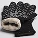Cooking Gloves Heat Resistant - SPD 932°F Extreme High Heat BBQ Grill Gloves Temperature Protection, Oven Mitts, Welders Kevlar Aramid Oven Gloves, Big Green Egg Grill Mitts (One Size, Black)