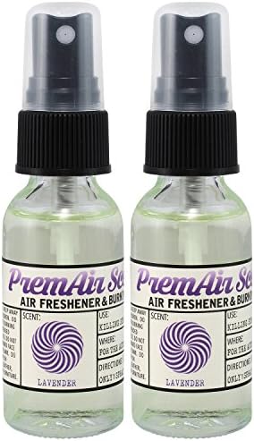 PremAir Scents (Lavender) - Home &amp; Car Air Freshener &amp; Burning Oil. Killing Strong Odors Fast. Eliminates all odors. Only 1 spray needed! Two Pack: (2) 1 oz. Bottles.