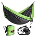HONEST OUTFITTERS Double Camping Hammock with Hammock Tree Straps,Portable Parachute Nylon Hammock for Backpacking Travel 118L x 78W Inches Grey/Green