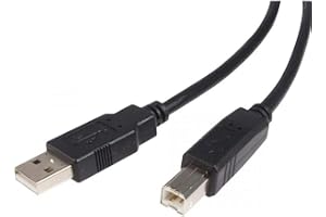 Cabo USB para Impressora PlusCable, Preto, USB 2.0, 1,8 metros | Ponta A USB A Macho e Ponta B USB B Fêmea