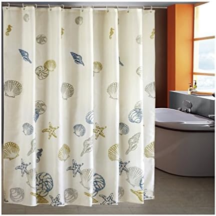MQMY smooth waterproof prevent mildew polyester shower curtain bath curtain hanging curtain partition curtain window curtains sea world thickening (（height）200220cm（width）)