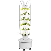 ALTO GARDEN GX Hydroponic Tower | Vertical Planter Tower | Hydroponics Growing System Kit | Food Grade with 24 Net Pots (with LED Grow Lights)