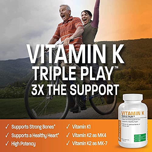 Vitamin K Triple Play (Vitamin K2 MK7 / Vitamin K2 MK4 / Vitamin K1