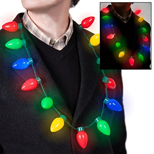 Gloworks Flashing Christmas Bulb Necklace