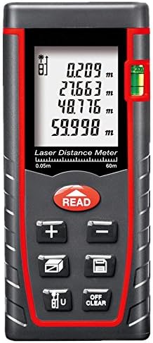Aoxsen Laser Measure, Digital Distance Meter 40 60 80 100 Handheld Range Finder High-precision Laser Tape Measuring Tool Build Device Test Tool, Bubble Level, Self Calibration Diastimeter (60M 196FT)