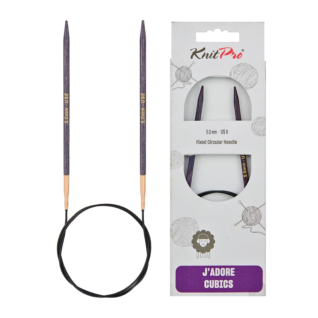 KnitPro J’Adore Cubics Fixed Circular Needles 16" (40cm) | 5.00mm