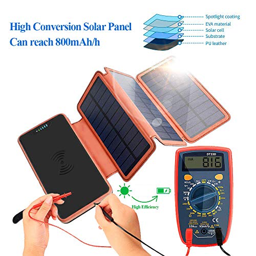 image for Soyond Solar Charger Qi Wireless Charger Portable Solar Power Bank 200