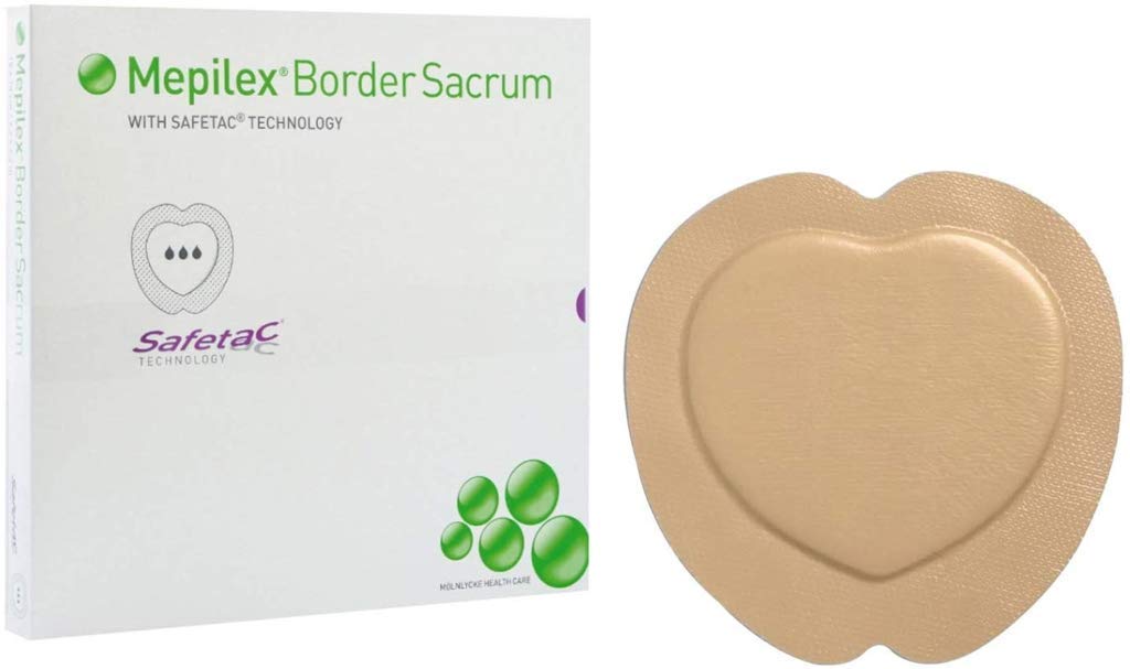 Mepilex 282500 Border Specialist Foam Silicone Dressing, Including Border, 15 cm x 15 cm, Sacrum (Pack of 5)