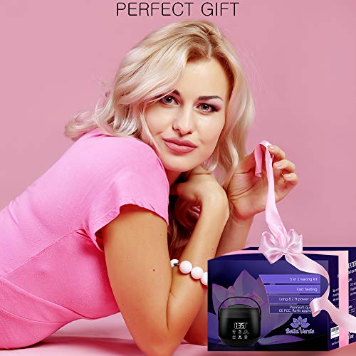 Wax Warmer Home Waxing Kit - Wax Kit for Hair Removal Wax Pot Professional with LED Display and 5 Bags Painless Hard Wax Beans, 20 Wax Sticks for Face, Legs, Arms, Bikini - Thumbnail 6