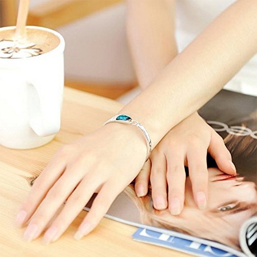 om jewells blue designer bracelet platinum plated crystal kada banglefor girls