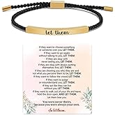 Let Them Bracelet Stainless Steel Engraving Inspirational Bracelet Self Worth Motivation Bracelet To Sorority Sisters Best Friends Personality Inspirational Friendship Bracelet for Women Jewelry Gift