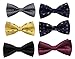 Pre Tied Formal Suit Bow Ties for Men (6 Pcs) by JAIFEI|Adjustable Neck Strap (D)