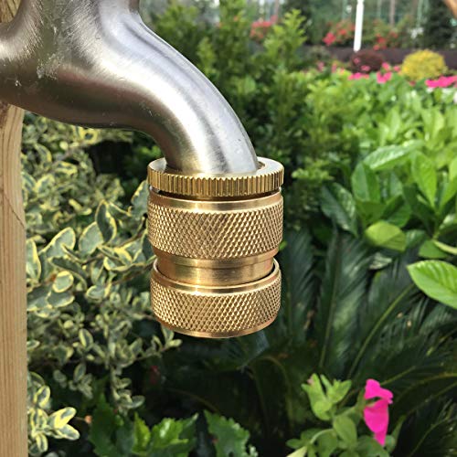 PLG Solid Brass Garden Hose Quick Connect Fittings 3/4-inch Hose Connector for Hose Nozzle,Sprinkler and Faucet