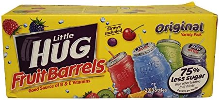 Little Hug Fruit Barrels Original 20 Bottles Box Straws Included