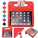 BMOUO ShockProof Convertible Handle Light Weight EVA Protective Stand Kids Case for Apple iPad 4, iPad 3 and iPad 2 - Red