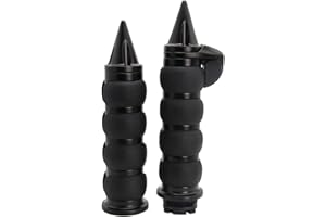 HADAXT Motorcycle Hand Grips 1 inch 25mm Universal Non-Slip Handlebar Throttle Grips Black Chrome for Harley Davidson Street Glide Sportster 883 Road King Dyna Electra Glide Softail Fatboy