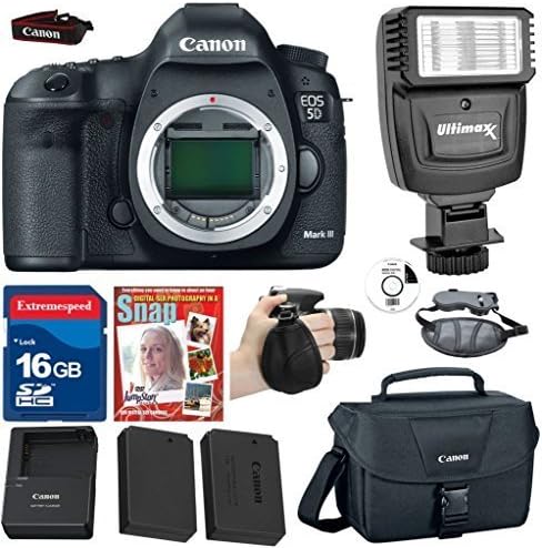 Canon EOS 5D Mark lll DSLR Body (No Lens) +Extra High Capacity battery +16g Commander High Speed Memory Card +Top Value Bundle - International Version