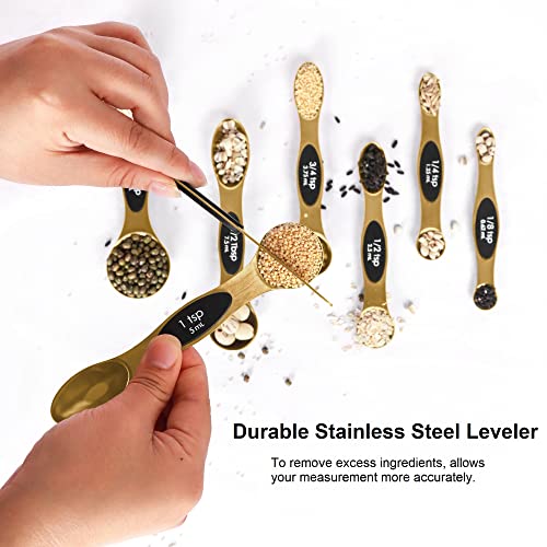 Measuring Spoons Set Stainless Steel with Leveler, Stackable