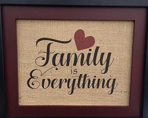 Family is Everything Religious Inspirational Wall Art 8.5" x 11" Unframed Burlap Tapestry Features Christian House Blessing for Your Home Decor