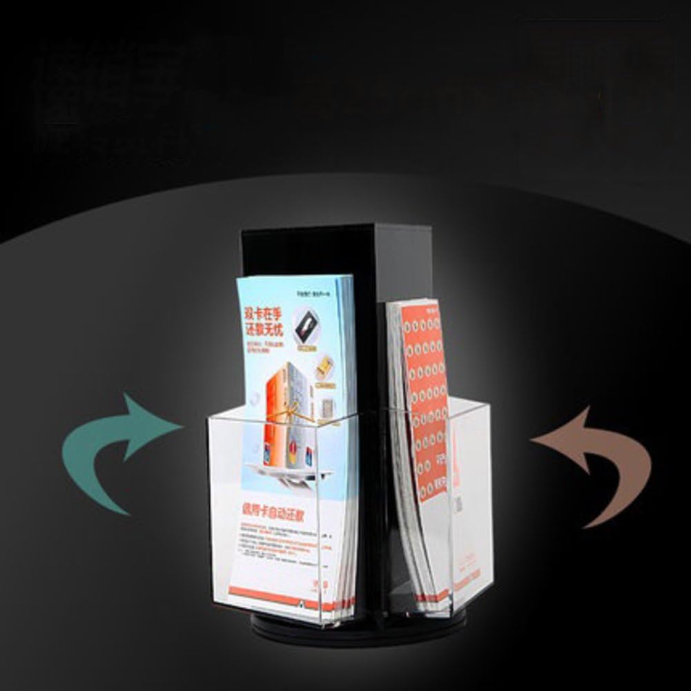 Acrylic Rotation File Organizer Rack,Desktop Display Rack Magazine Rack Floor Data Frame Information Box Magazine