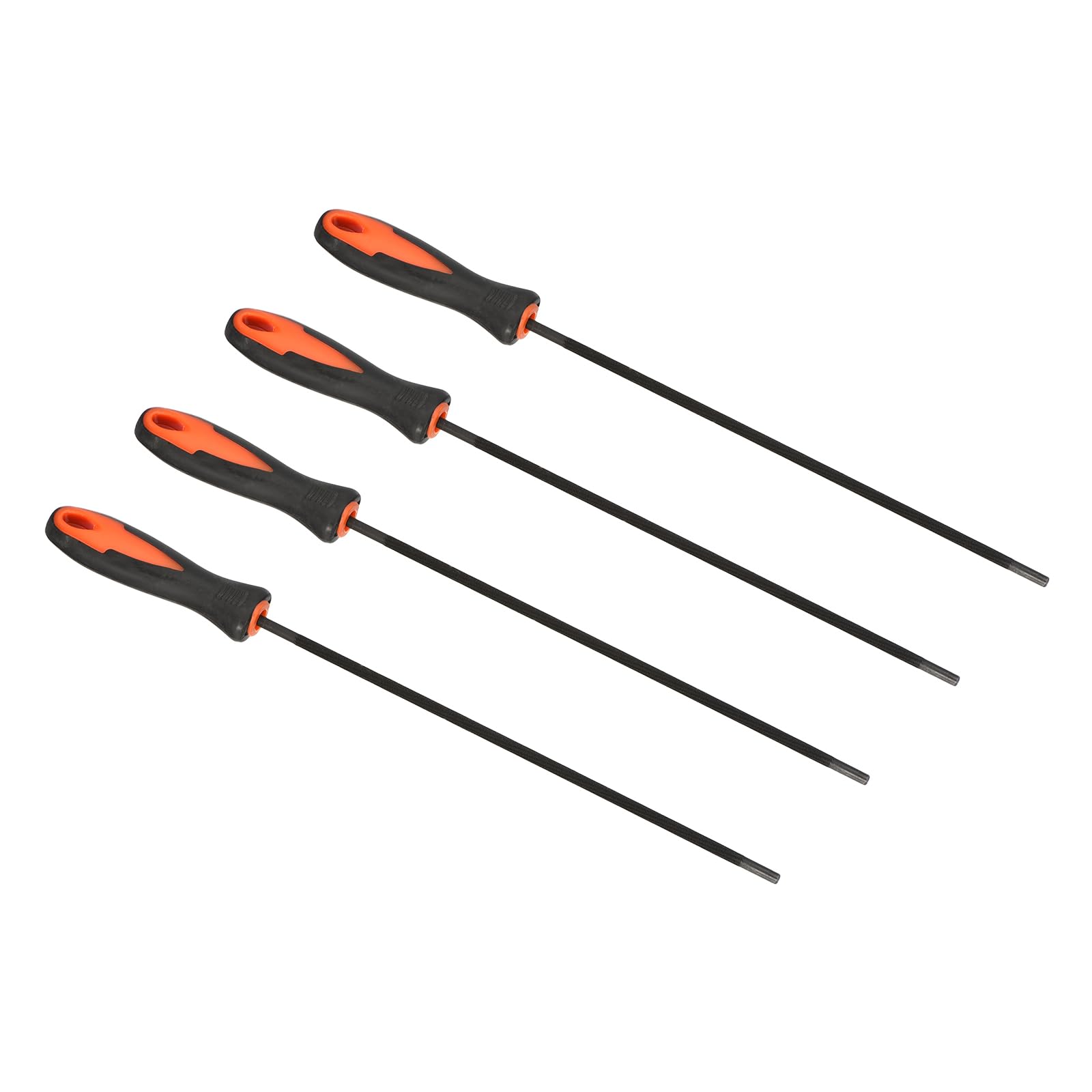 PATIKIL Chainsaw Chain Sharpening File, 4 Pack 5/32-Inch (4.0 Mm) Round Chain Saw Sharpener File with Plastic Handle for Chainsaw, Red Black