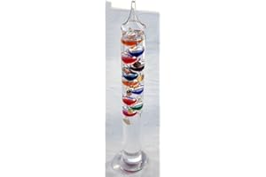 Large 44cm tall Free standing Galileo thermometer in Gift packaging by Awesome Gifts