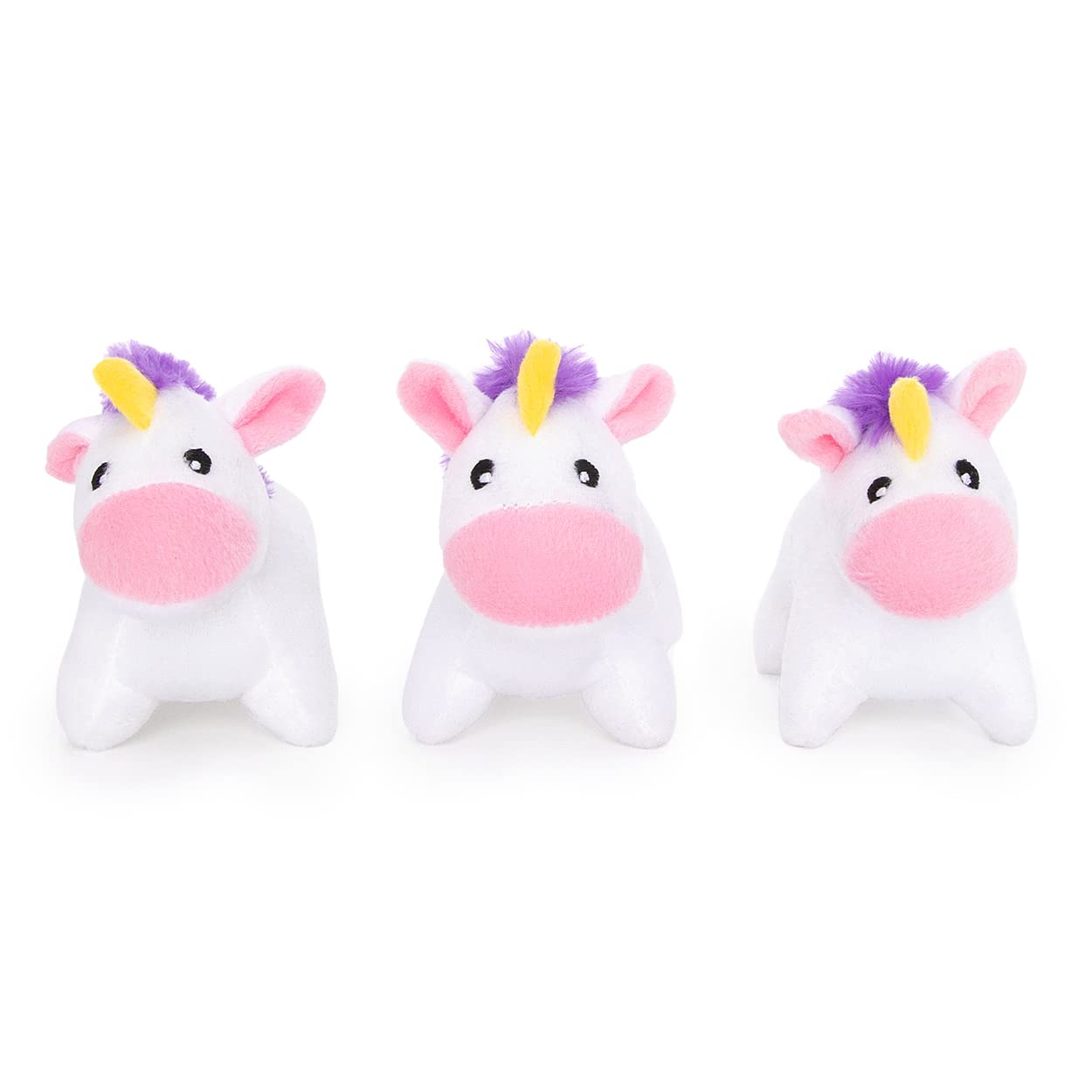 ZippyPaws Miniz Unicorns Dog Toy (3-Pack) – Small Squeaky Plush Toys for Dogs – Fun, Durable, and Interactive Unicorn Shaped Toys