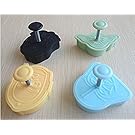 Set of 4 Star Wars Plunger Cookie Cutters: Darth Vader, C-3PO, Yoda and Chewbacca