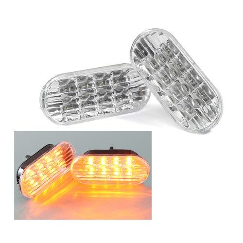 Clear Amber Led Side Marker Lights Pair Brand New For 1999 to 2004 Golf Jetta Bora 1998 to 2004 Passat B5 B5.5